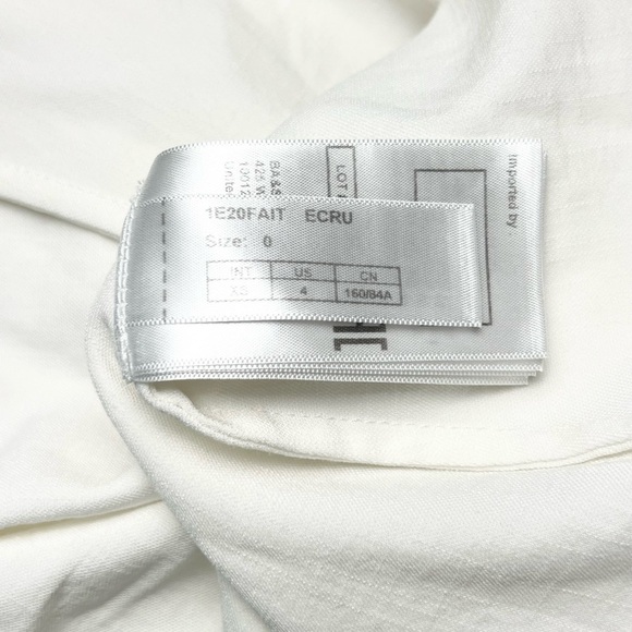 BA&SH Ivory Crepe Sleeveless Shirt Collar Gathered Button Front Midi Dress XS - Picture 13 of 14